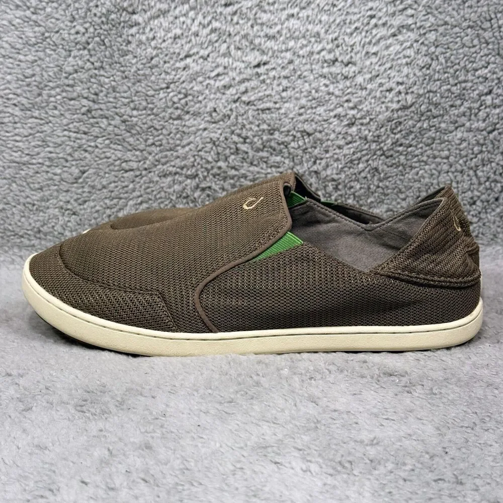 Olukai Nohea Mesh‎ Mens Size 11.5 Slip On Sneakers Shoes Mustang Lime Peel